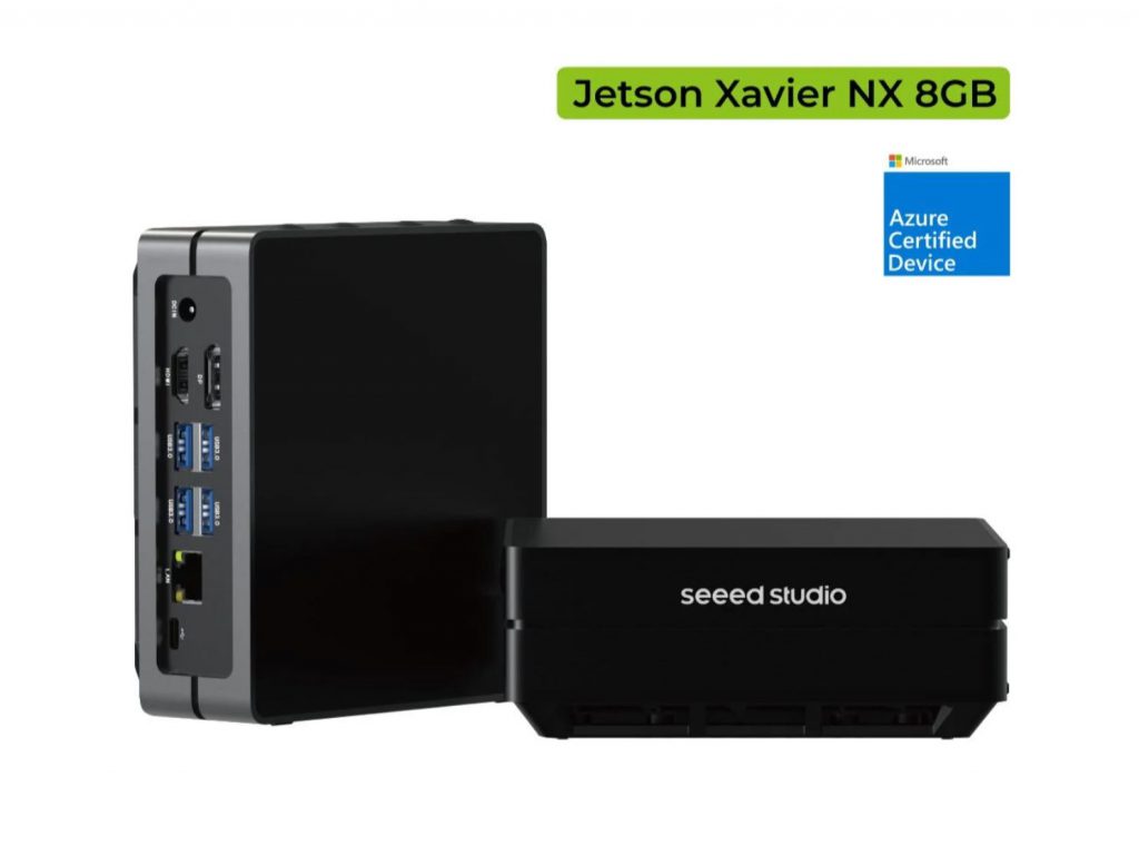 reComputer J2021-Edge AI Device with Jetson Xavier NX 8GB module, 4xUSB, M.2 Key E & Key M Slot, Aluminum case, Pre-installed JetPack System